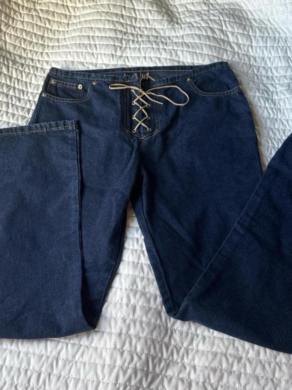 Forenza Navy Lace-Up Boot Cut Jeans